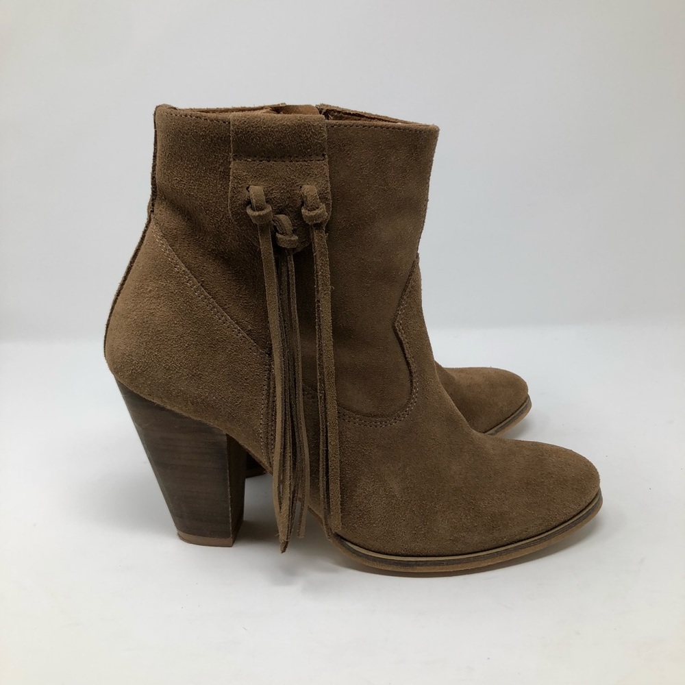 Anthropologie Howsty Marci Fringe Brown Boot Sz 38 - Picture 6 of 8
